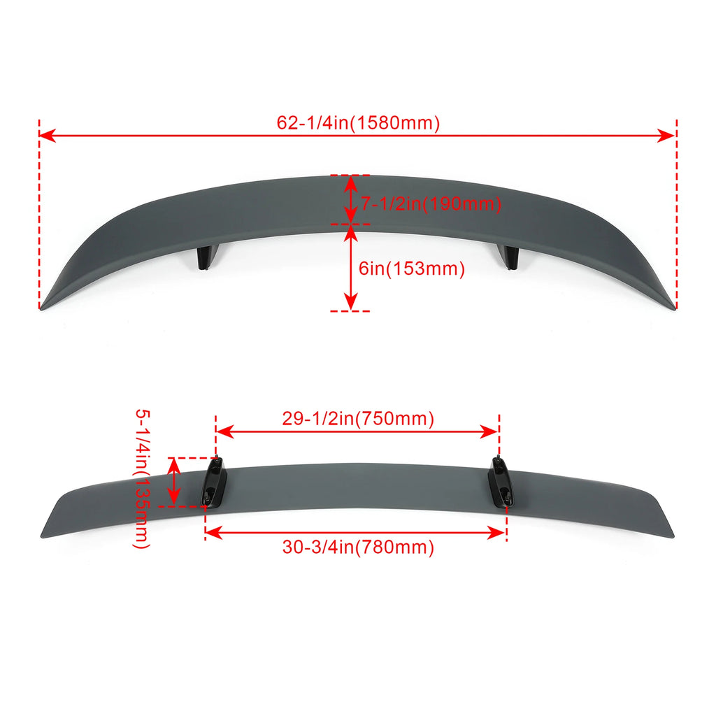 2X Rear Trunk Spoiler for Dodge Charger RT (2006–2010)