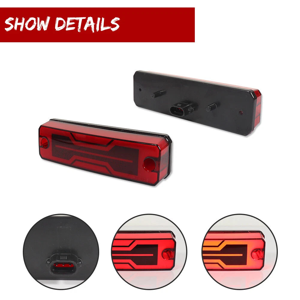 2X Red LED Taillight Brake Lights for Honda Pioneer 520 700 1000 (2014–2024)