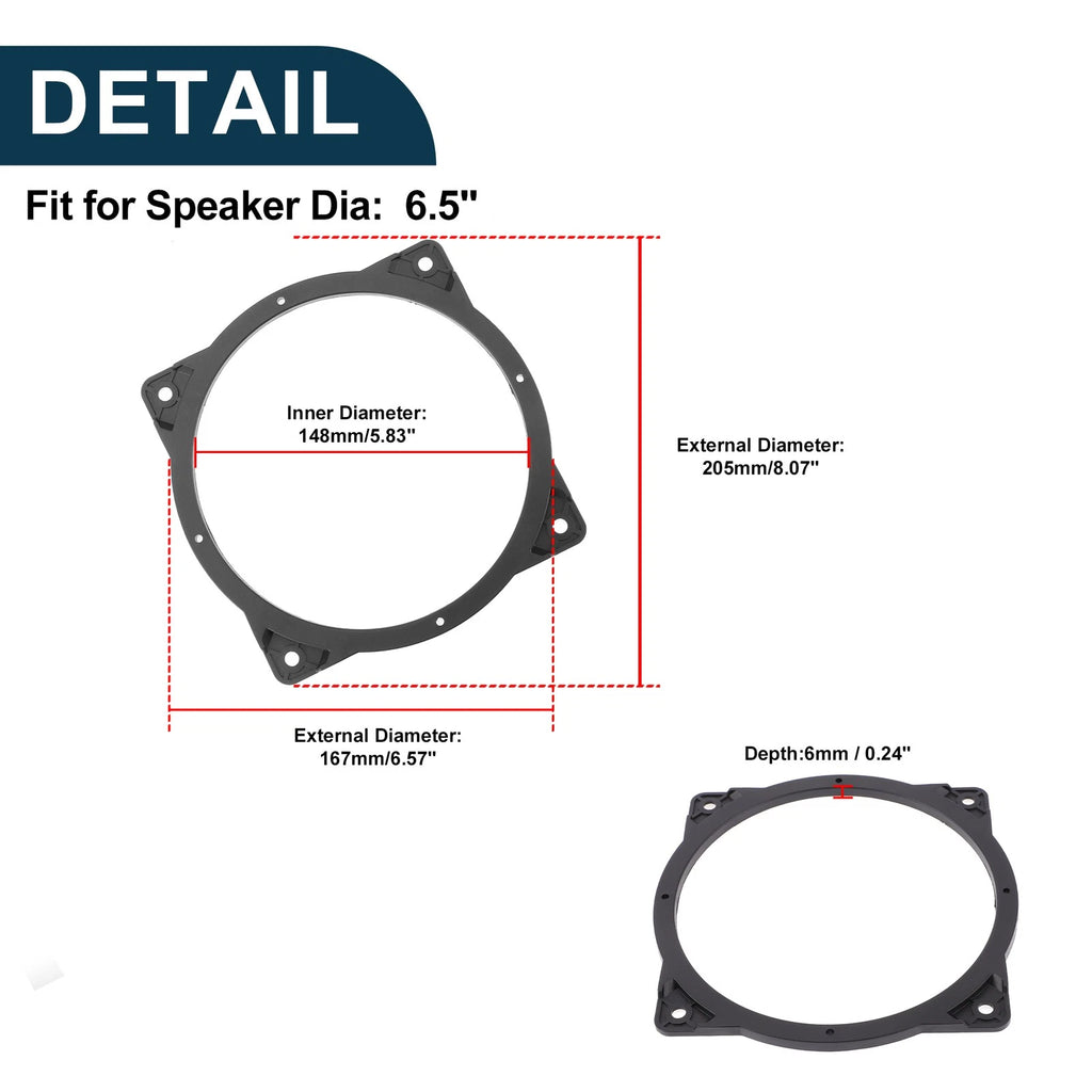 2X Speaker Spacer Ring Adapter for Hyundai (2006–2021)