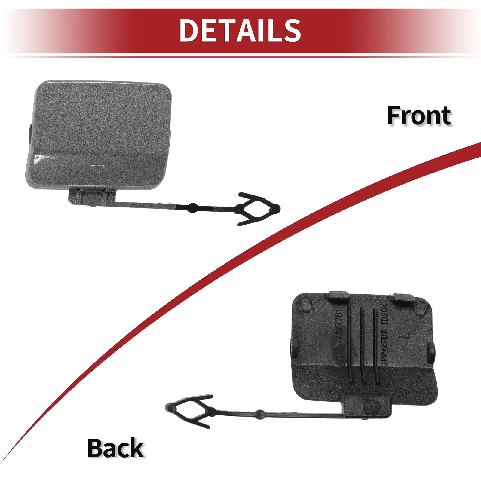 Tow Hook Cover Cap for BMW X5 E70 (2011–2013) No. 51127271815 Gray