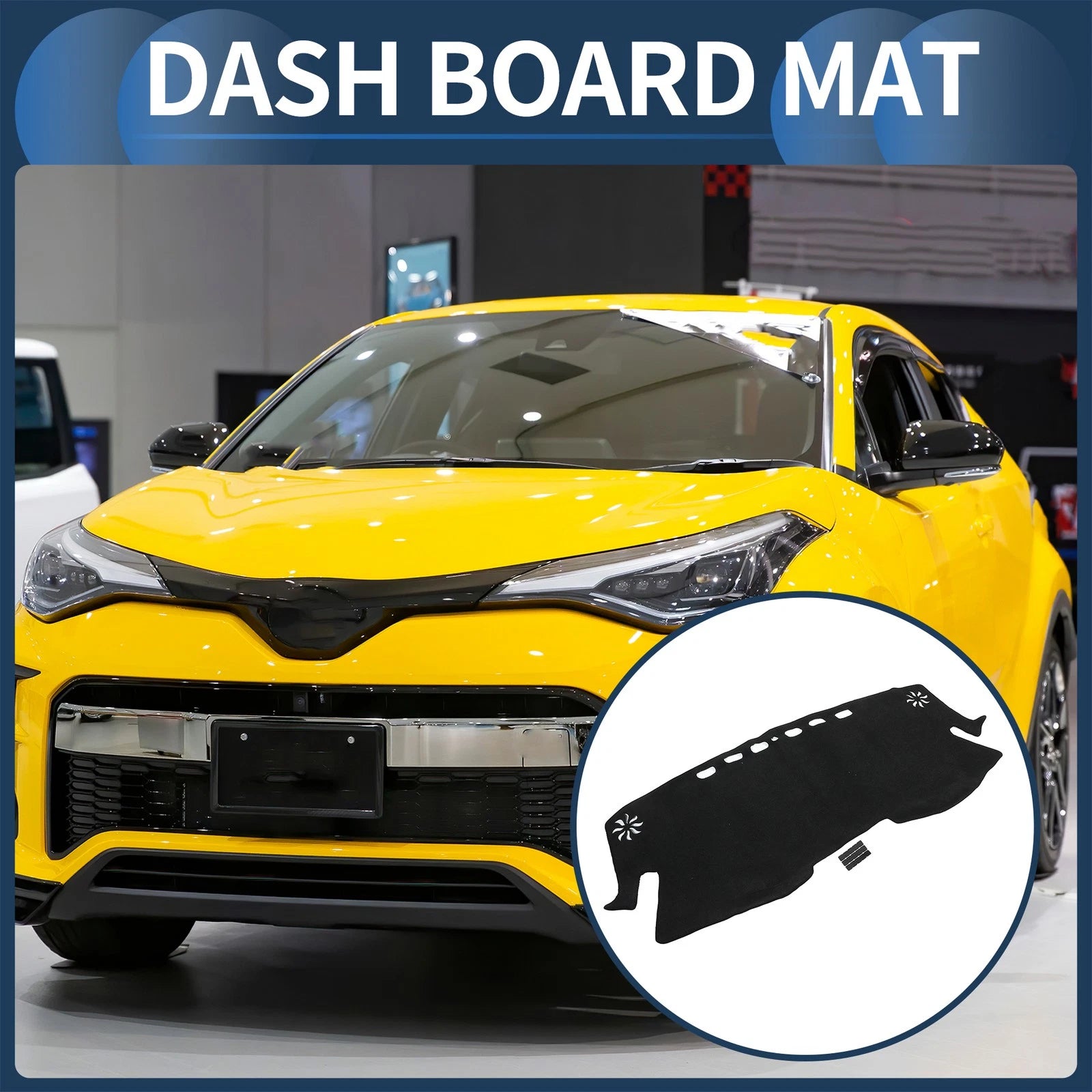 Dashboard Cover Mat for Toyota C-HR (2017–2024) Black Set of 1