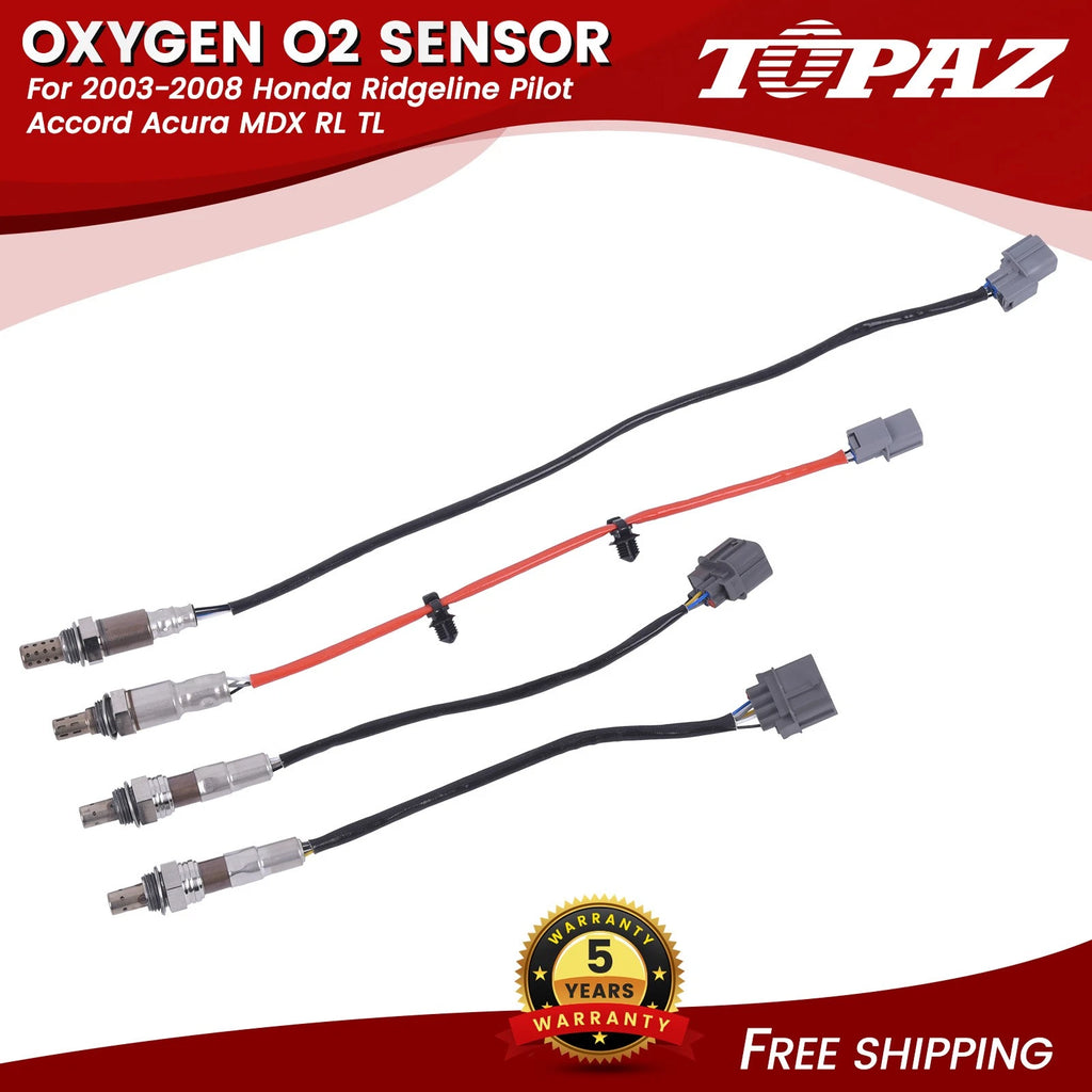 Set of 4 Oxygen Sensors for Honda Ridgeline Pilot Accord Acura MDX RL TL (2003–2008)