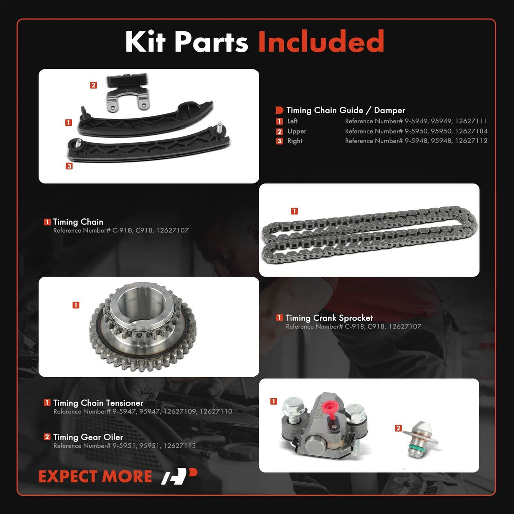 7x Timing Chain Kit for Chevy Equinox Malibu Colorado Camaro GMC (2018–2020)