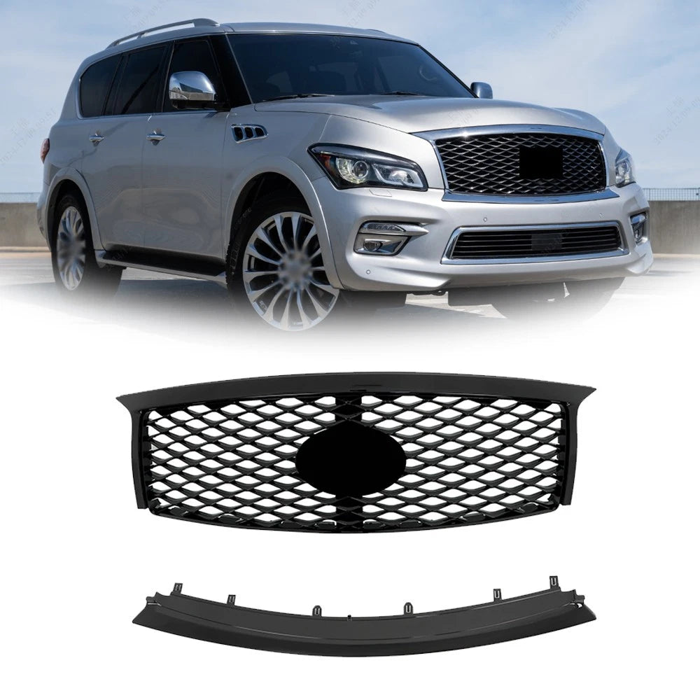 Front Upper Grille & Lower Bumper Trim for Infiniti QX80 (2015–2017)
