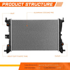 Aluminum Cooling Radiator for Fiat 500X Renegade (2019–2023) DPI-13904