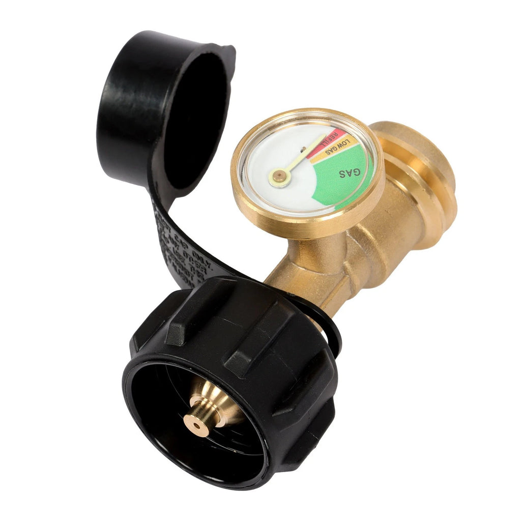 6PCS Gas Tank Copper Adapter for Propane with Pressure Gauge