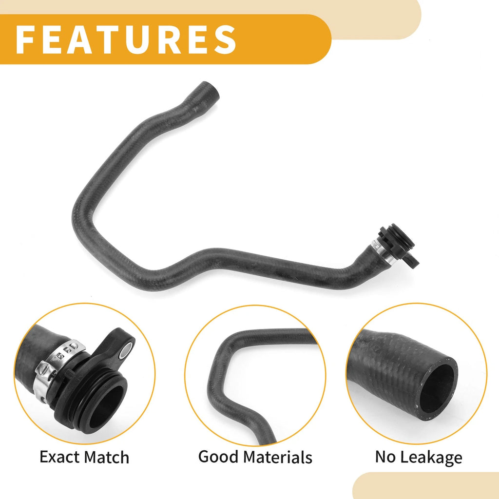 Radiator Hose for BMW X3 3.0L (2011–2012) No. 11537592095 Rubber Black