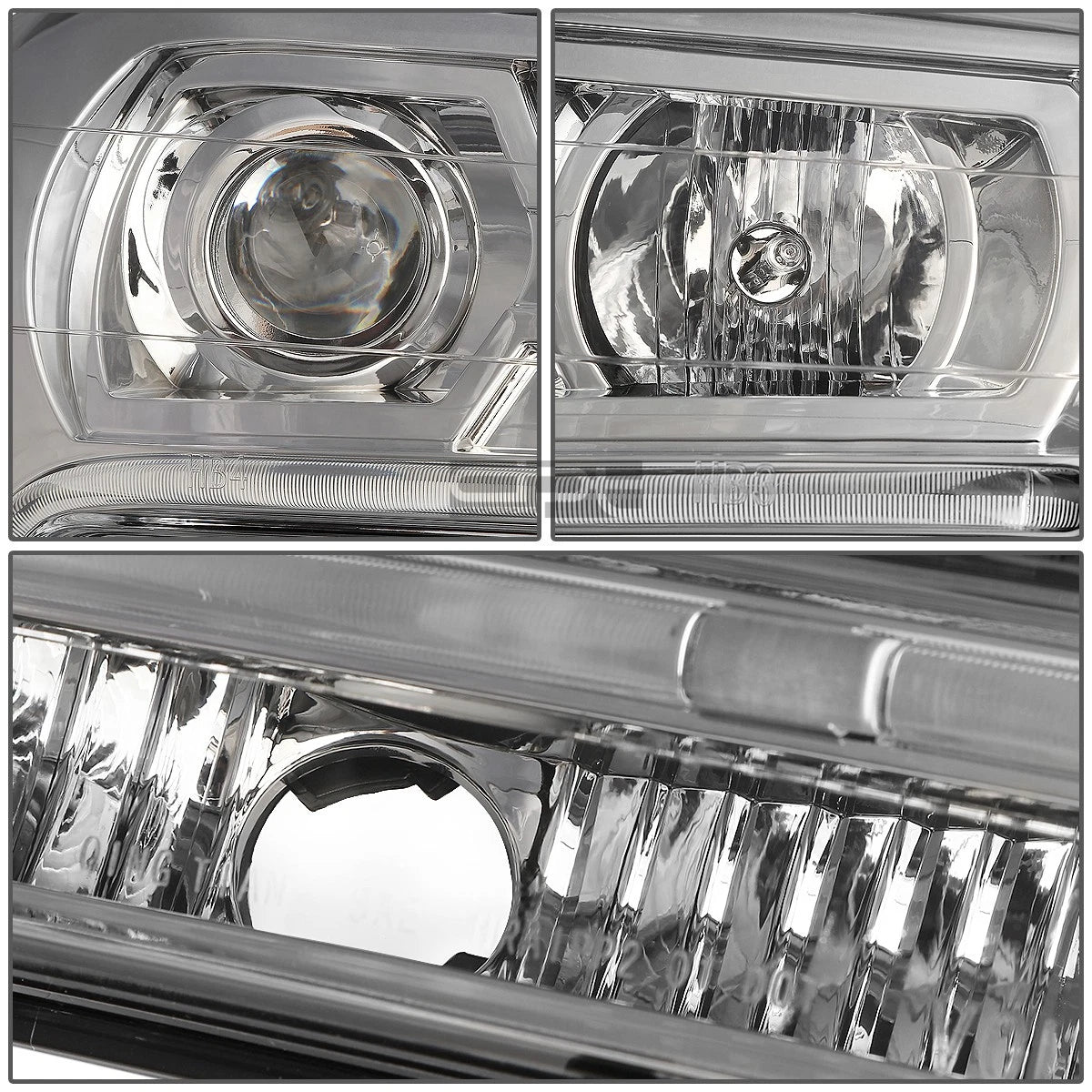LED DRL Pair for Chevy Trailblazer (2002–2009) Chrome Amber Projector Headlight