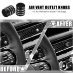 4 x Aluminum Alloy Black Air Vent Outlet Knob Covers for Honda Civic (2016-2021)