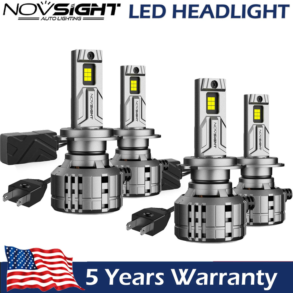 4X H7 LED Headlight Bulbs Kit for High Low Beam (6500K)
