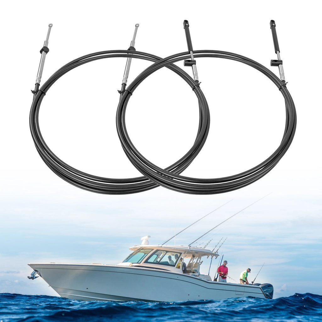 2X 12FT Outboard Throttle Control Cables for Mercury Mariner (Gen I)
