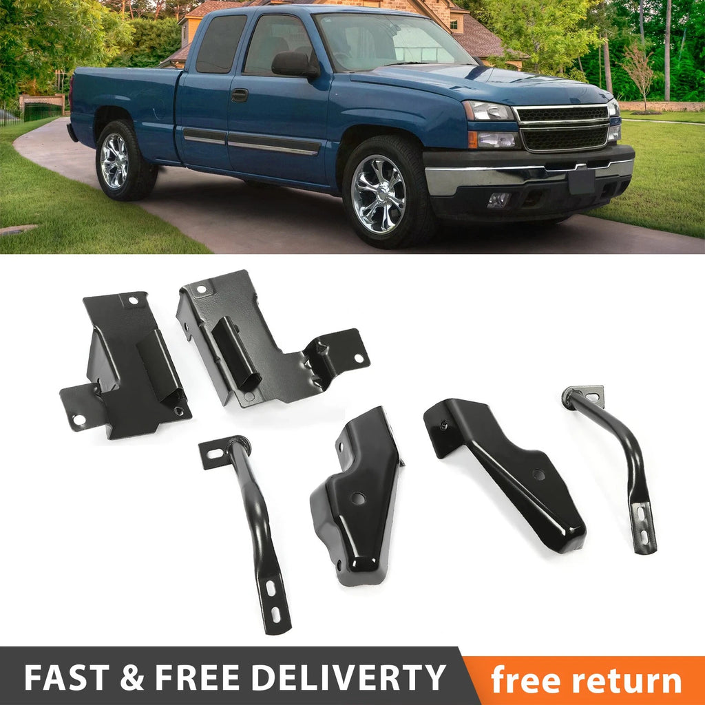 Set of 2 Front Bumper Mounting Support Brackets for Silverado 1500 2500 (2003–2006)