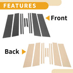 10 Pcs Window Trim Cover for Toyota RAV4 (2020–2021) Black Carbon Fiber