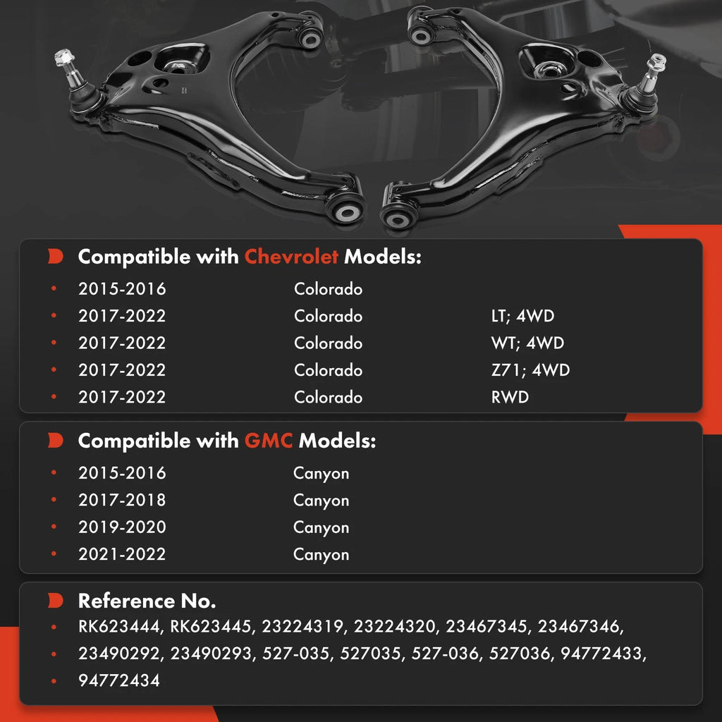 2X Front Lower Control Arm Ball Joint Assembly for Chevy Colorado (2015-2022)