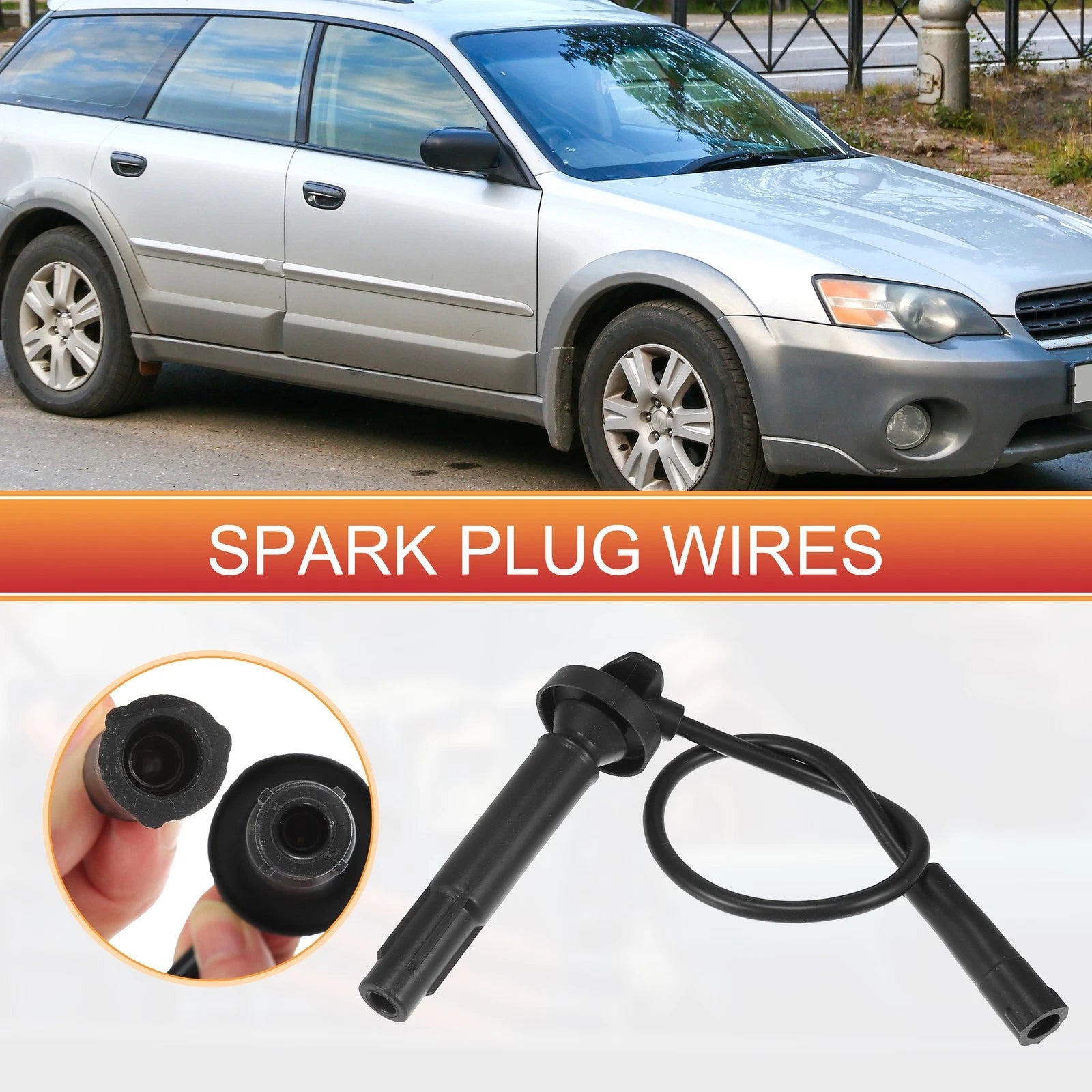 Set of 4 Spark Plug Wire Ignition Coil Cables No. 22451AA730 for Subaru Baja Outback (2003–2006)