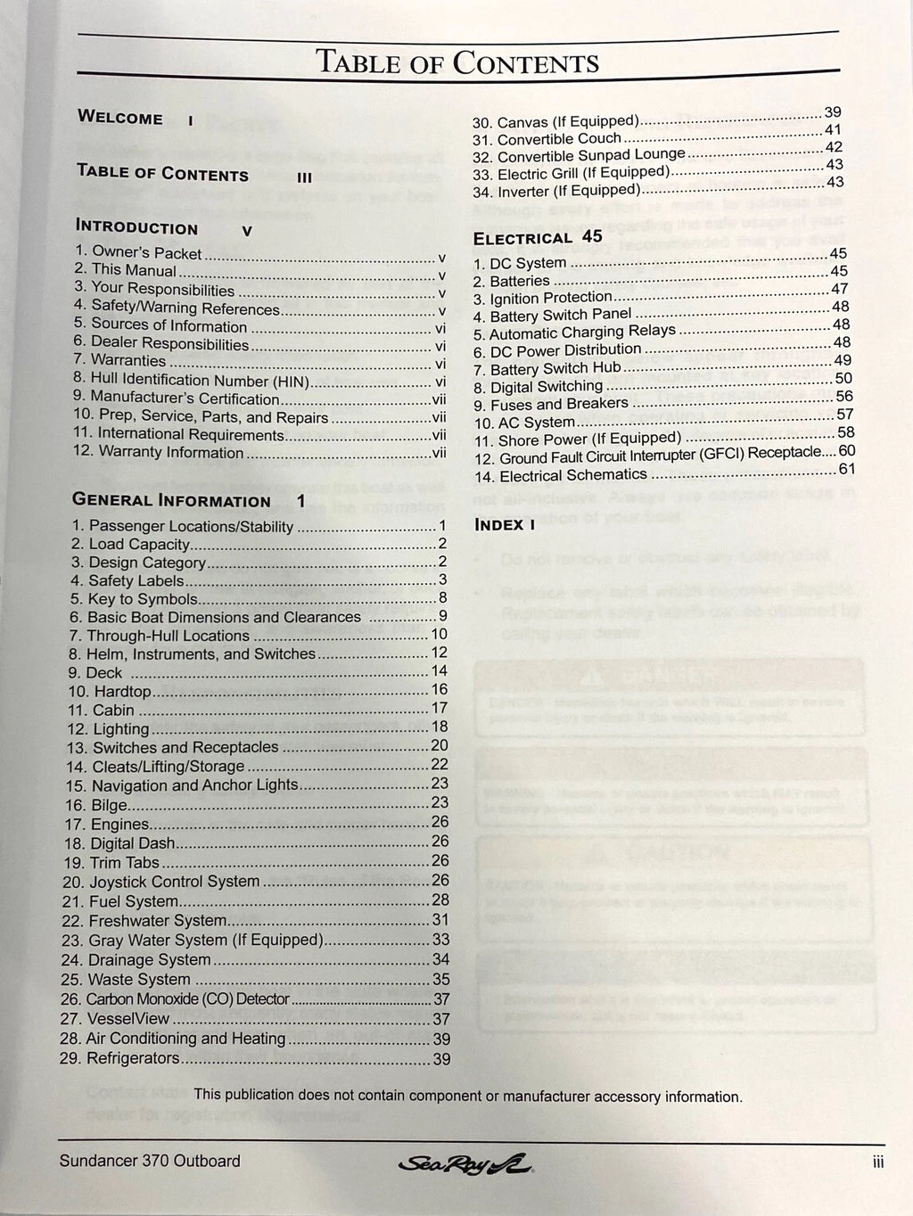 Owner's Manual for Sea Ray 370 Sundancer