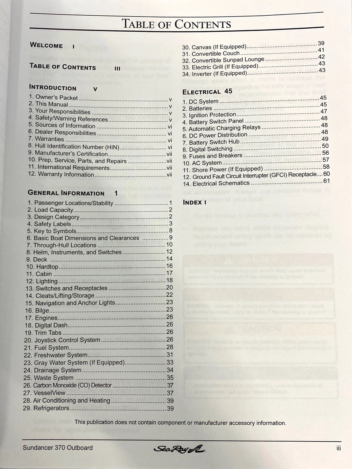 Owner's Manual for Sea Ray 370 Sundancer