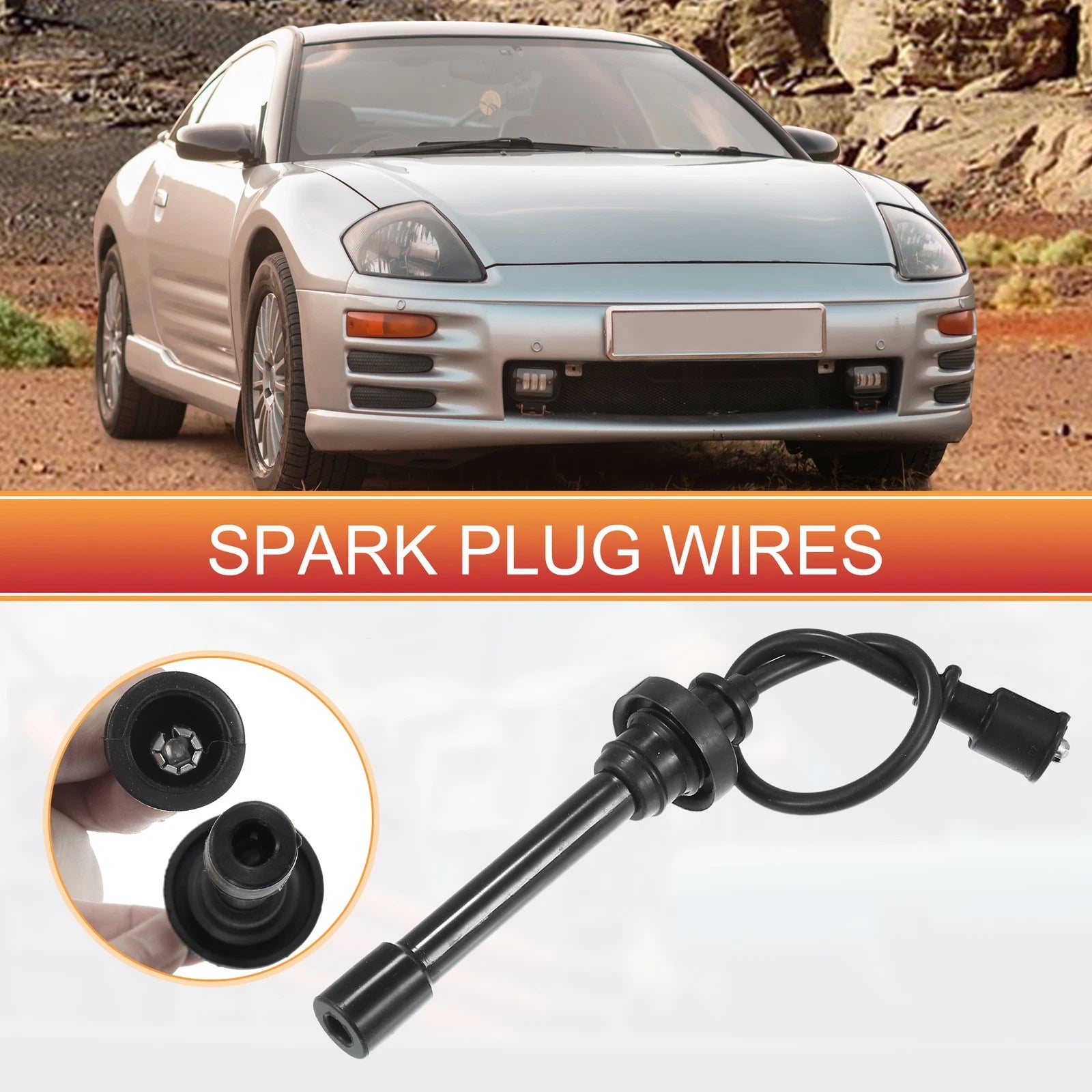 2X Spark Plug Wire Ignition Coil Cable No.MD338623 for Mitsubishi Lancer (2002–2006)