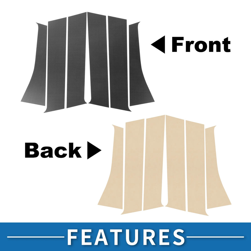 Door Pillar Window Trim for Mitsubishi Outlander (2014–2023) Carbon Fiber
