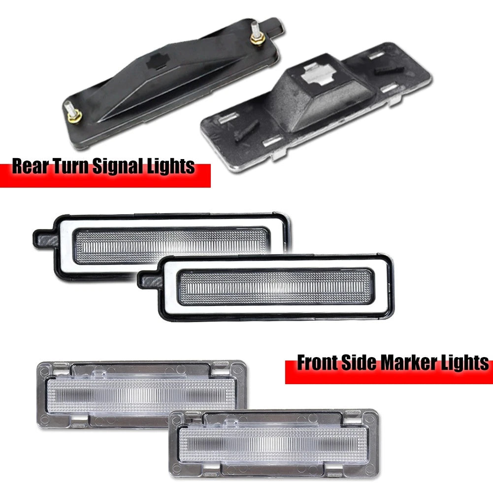 Clear Front & Rear Bumper Side Marker Lights for Pontiac Trans Am Firebird (1982–1992)