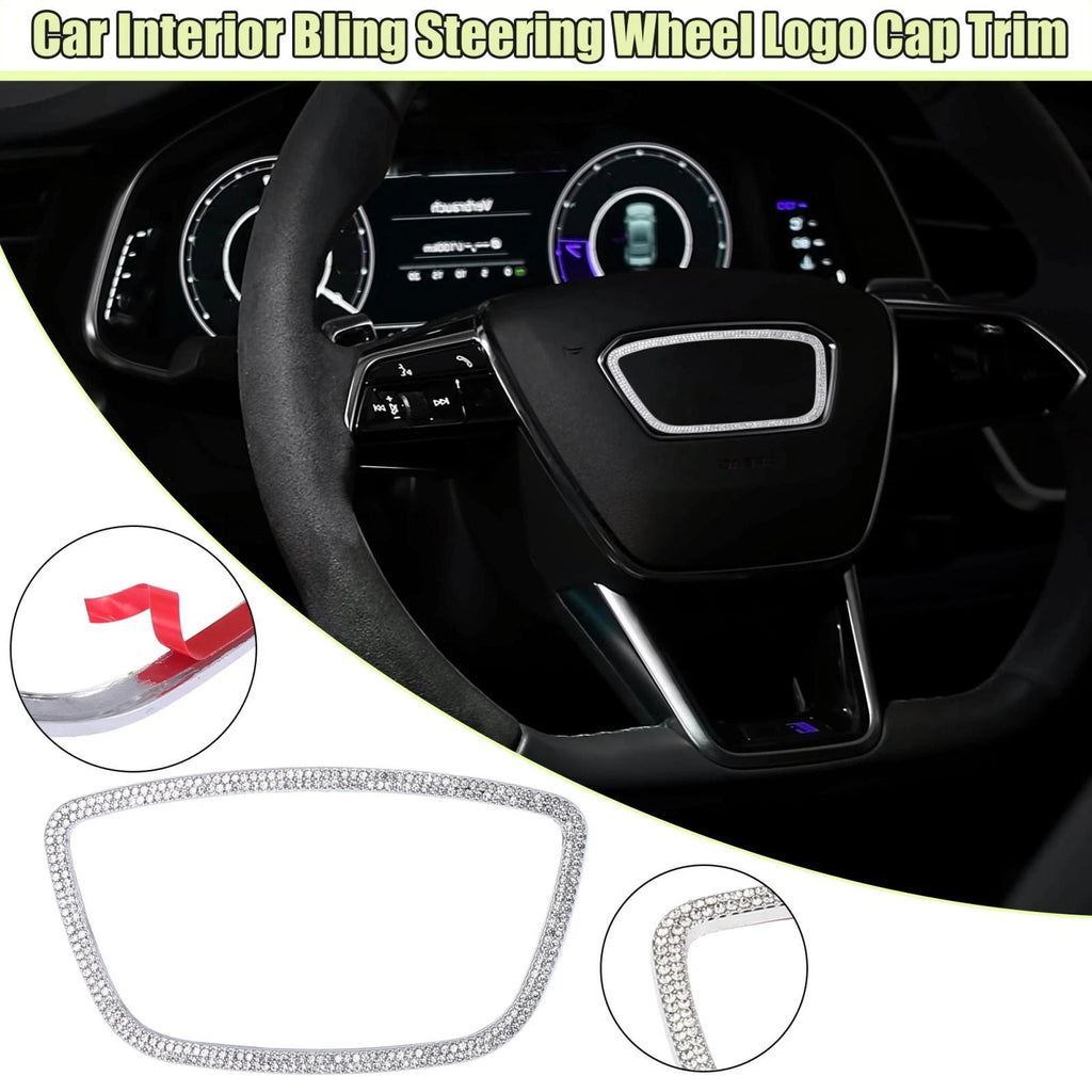 Steering Wheel Trim Cover Sticker for Audi Q7 (2007–2015) Silver Tone