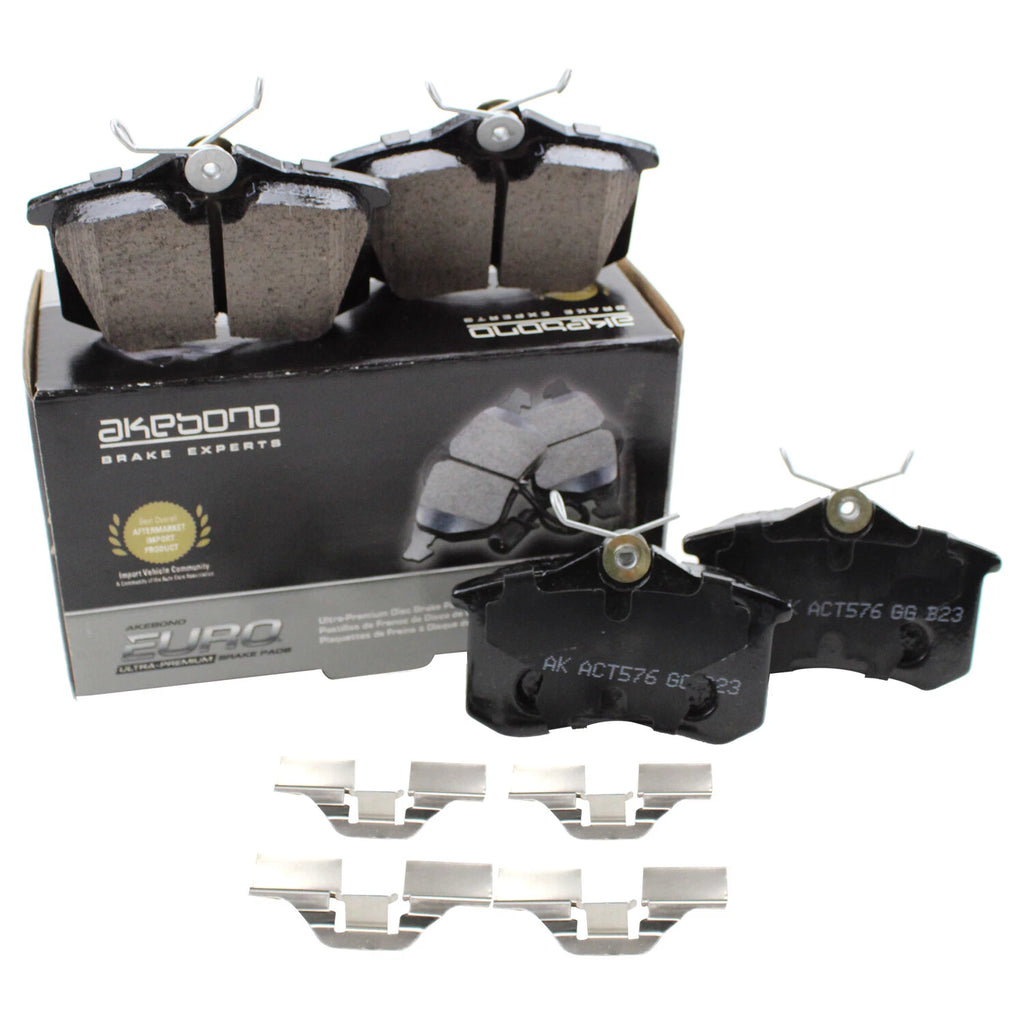 Akebono Euro Rear Ceramic Brake Pads for Audi A3 A6 TT Quattro, VW Jetta, Beetle, Golf (2000–2023)