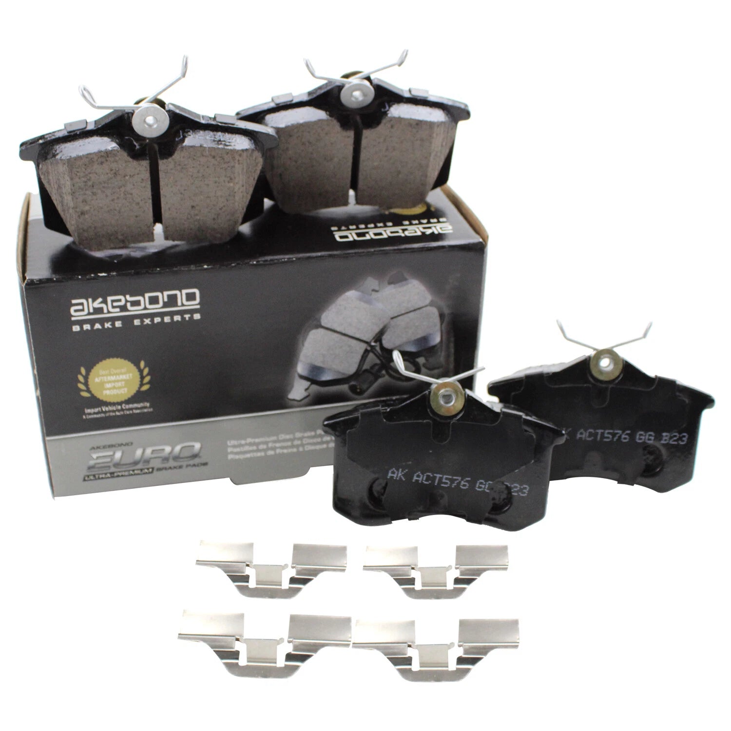 Akebono Euro Rear Ceramic Brake Pads for Audi A3 A6 TT Quattro, VW Jetta, Beetle, Golf (2000–2023)