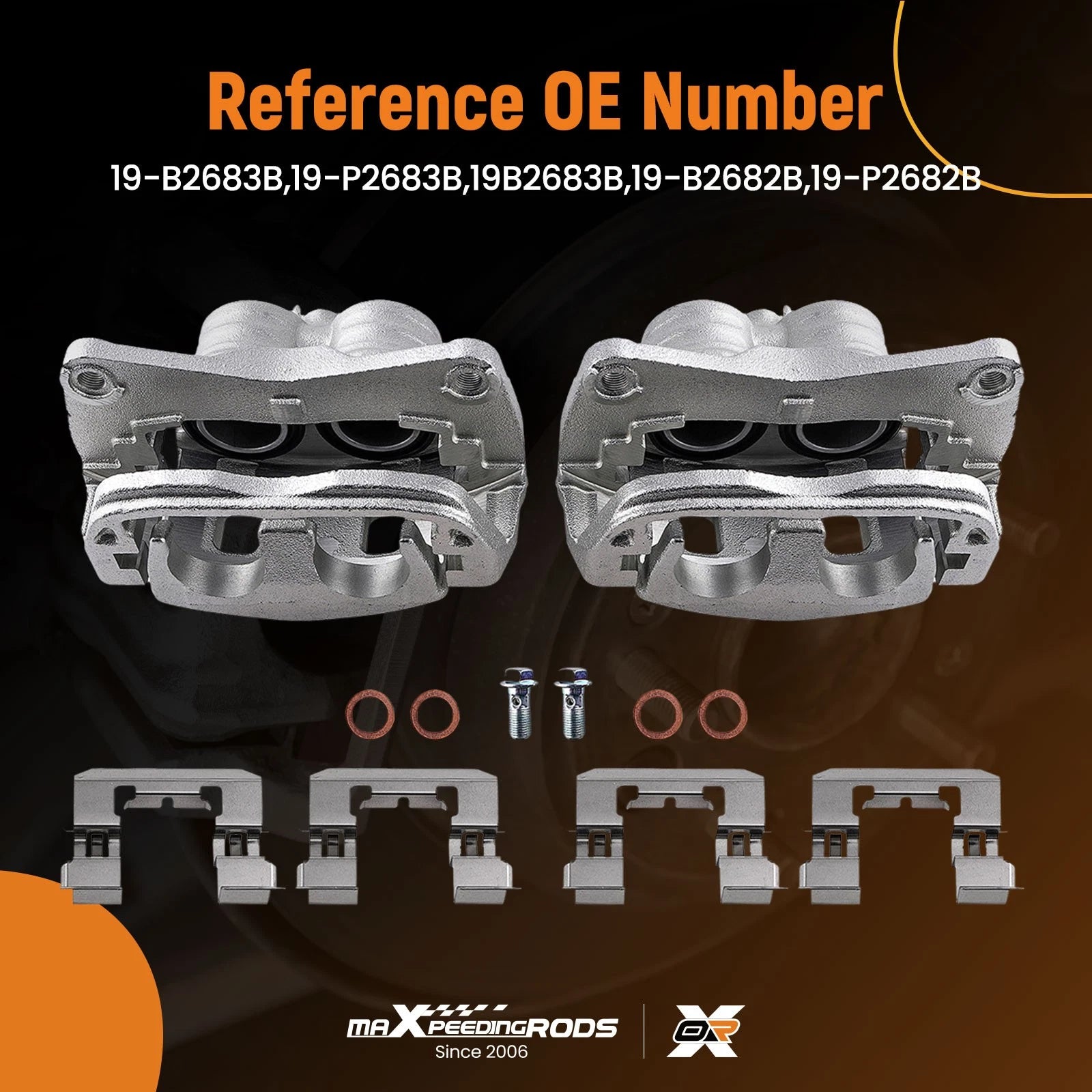 Front Left & Right Disc Brake Caliper Set for Subaru Impreza (2003-2014)