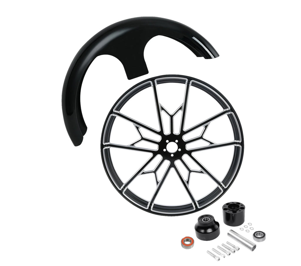 30" Front Wheel Rim Hub Single Disc & Fender for Harley Touring (2008–2025)