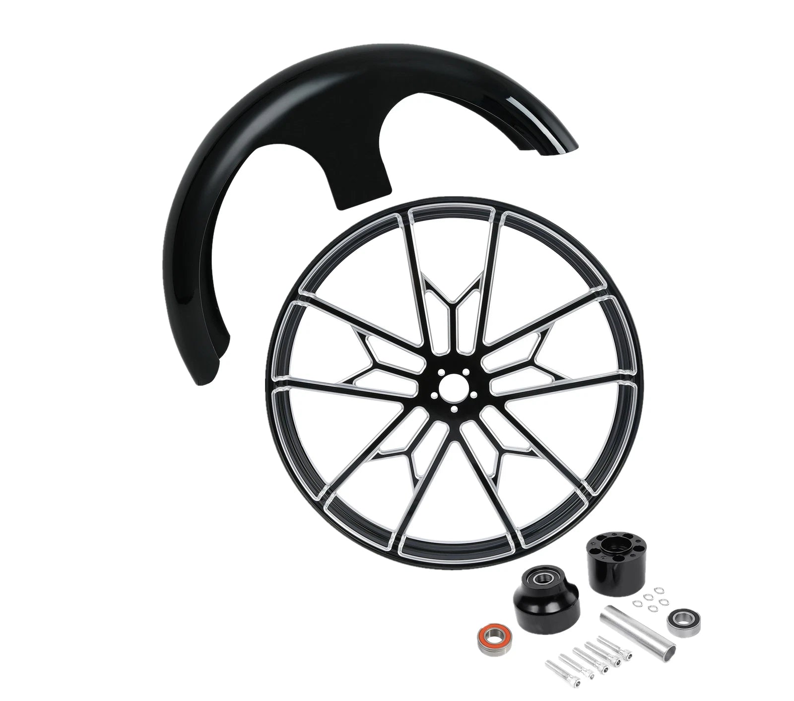 30" Front Wheel Rim Hub Single Disc & Fender for Harley Touring (2008–2025)