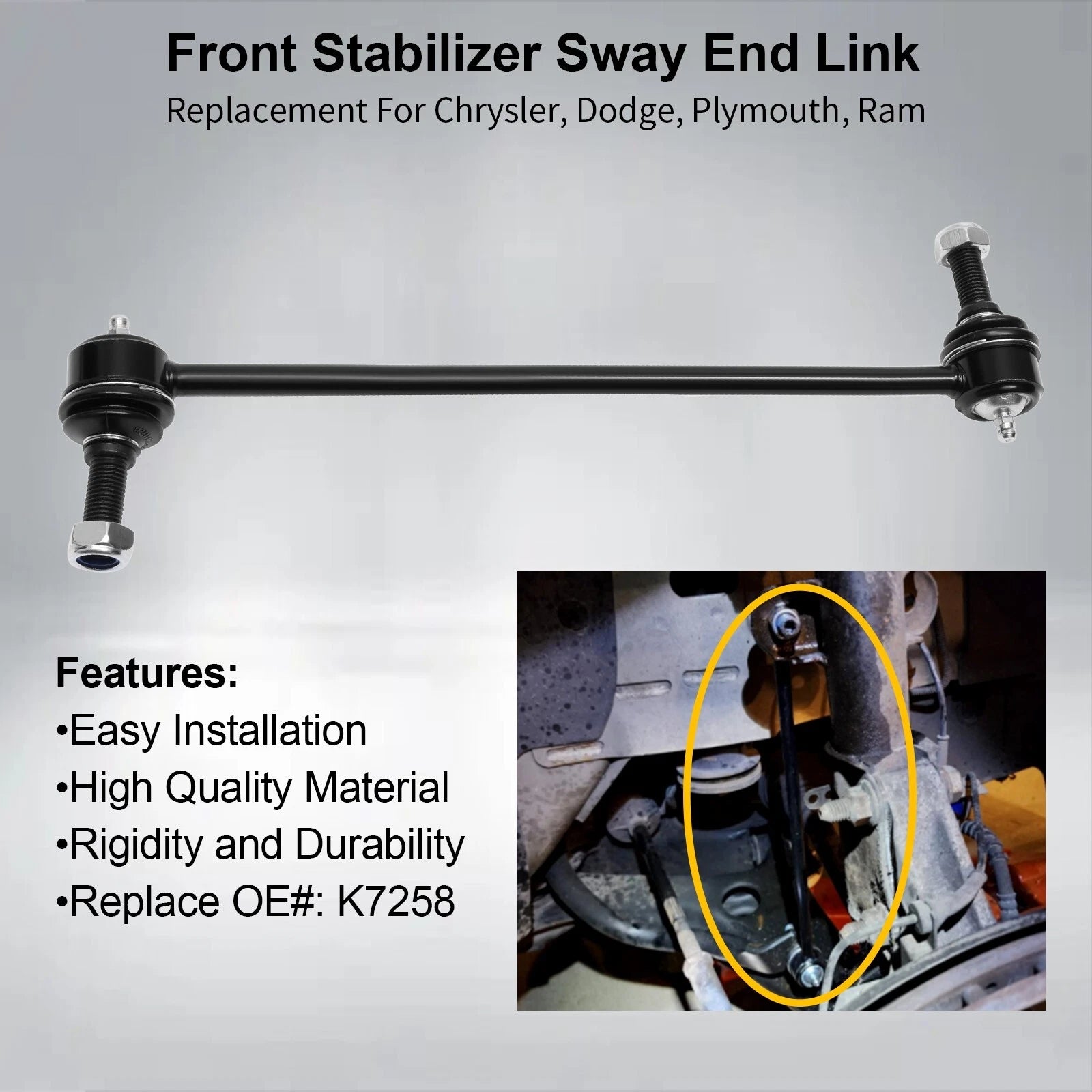 2X Front Sway Bar Link for Dodge Grand Caravan Chrysler Town & Country (1996–2015)