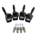 Set of 4 Ignition Coils & 4 Spark Plugs for Bosch 1.8L 2.0L L4 AWD FWD