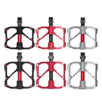 Flat Platform Pedals for MTB Road Bike (Ultralight Aluminum, 3 Bearings)