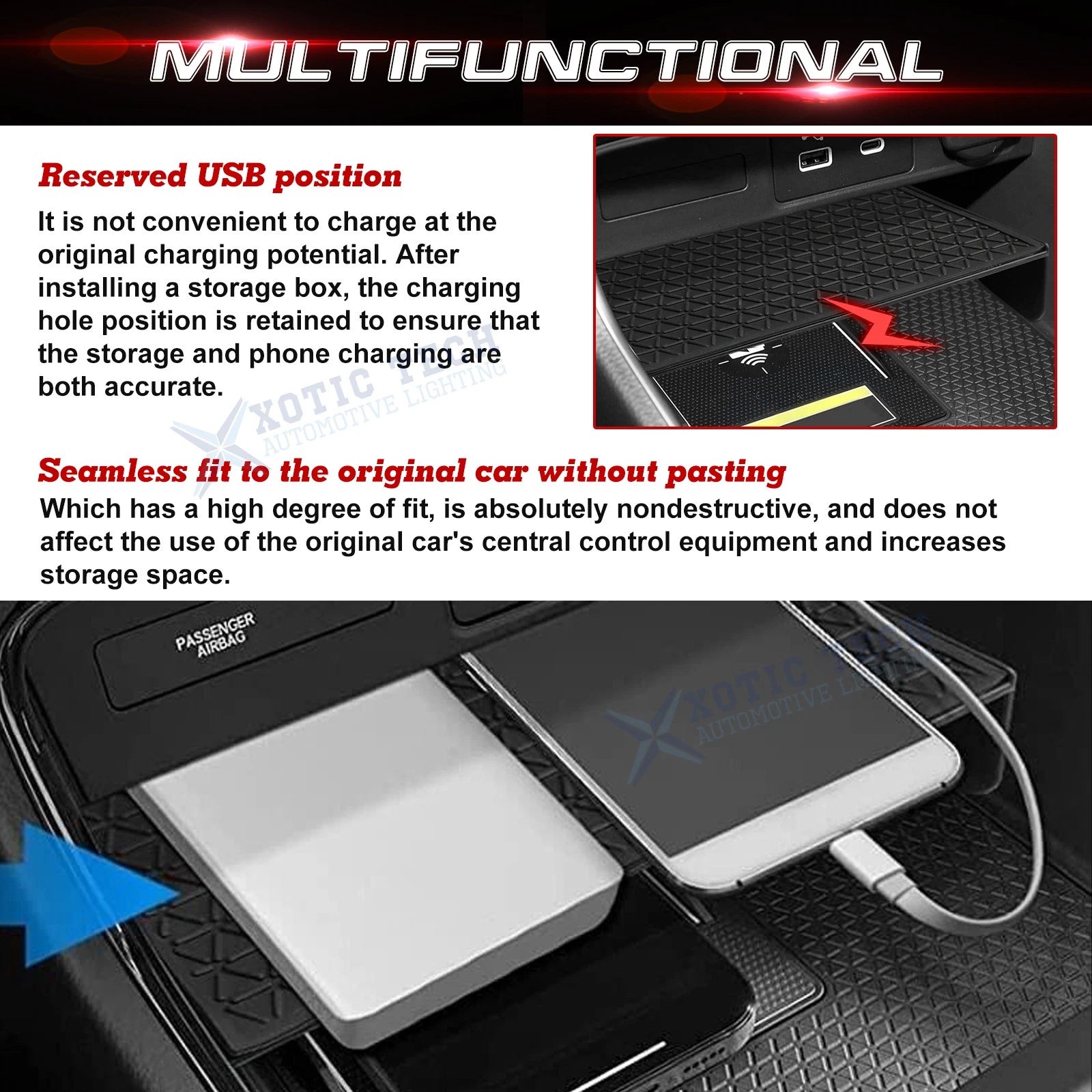 Anti-Slip Center Console Storage Drawer Insert Tray for Honda CR-V (2023-2024)