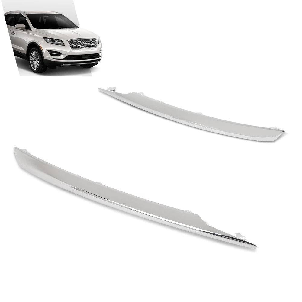 Set of 2 Front Bumper Driving Light Trim for Lincoln MKC (2015–2019)
