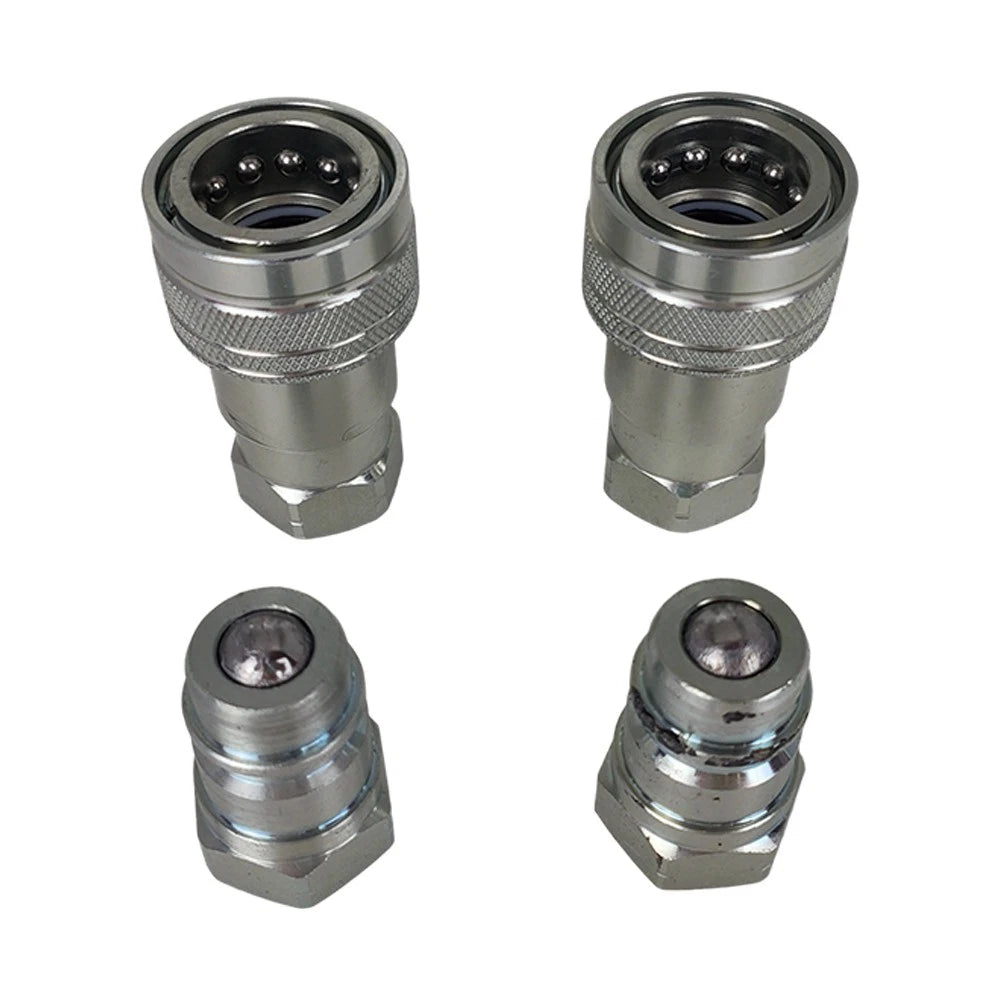 Set of 2 Hydraulic Coupler Quick Connect 1/2" NPT for Pioneer Style