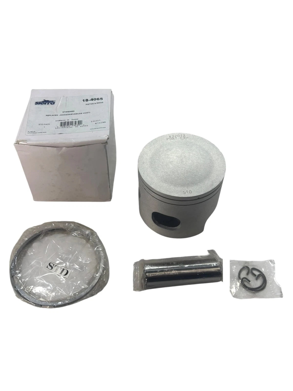 Piston Kit for Sierra 18-4065, Replaces Johnson/Evinrude 432072