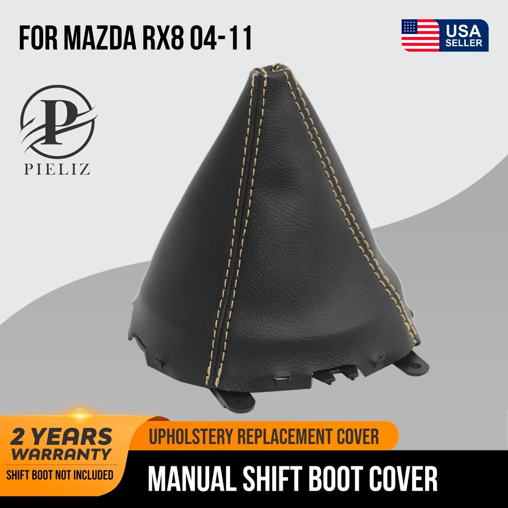Manual Shift Boot Cover for Mazda RX8 (2004–2011) Beige Stitch