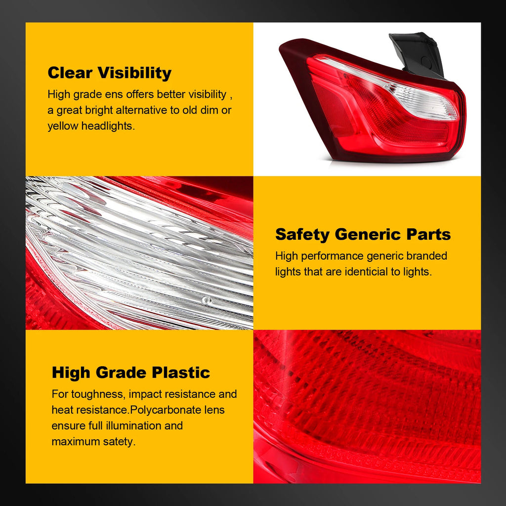 Tail Light Assembly for Chevy Equinox (2018–2020) Red Housing Left Side
