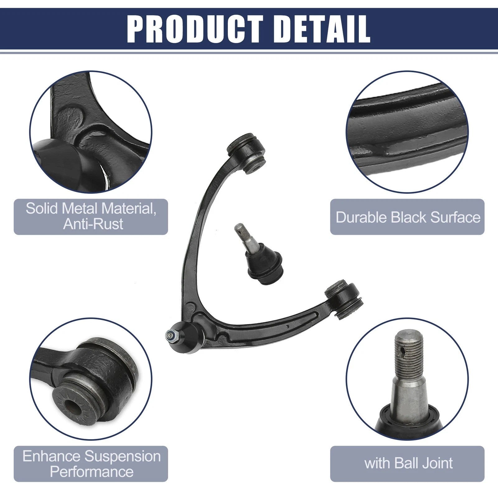 Set of 4 Front Lower Upper Control Arm Ball Joints for Chevrolet Avalanche (2002–2013)