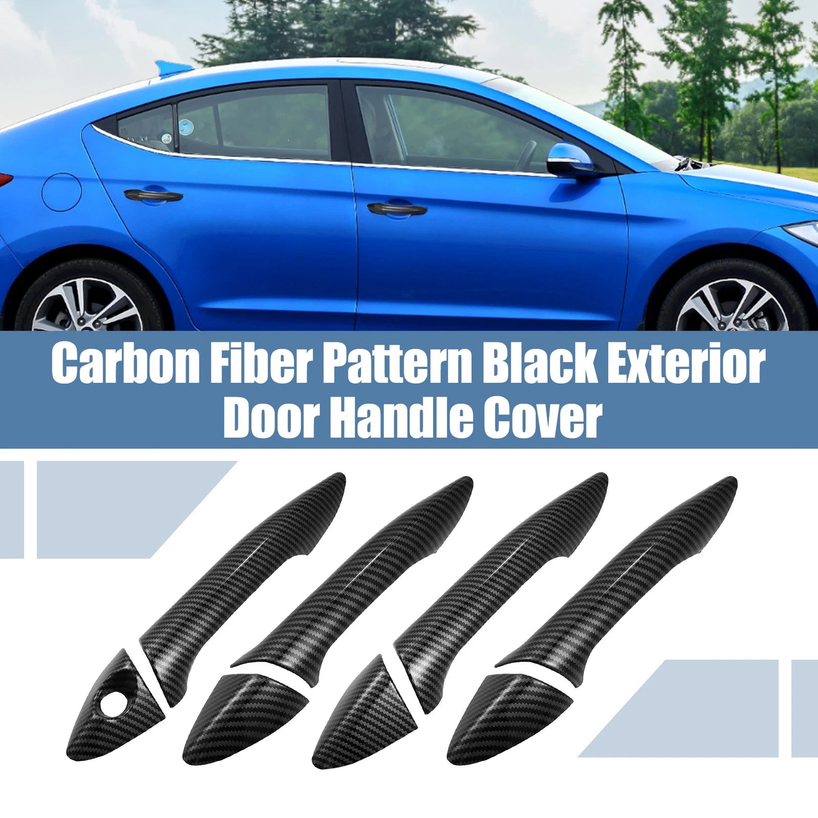 8pcs ABS Exterior Side Door Handle Cover Trim for Hyundai Elantra (2011–2016)