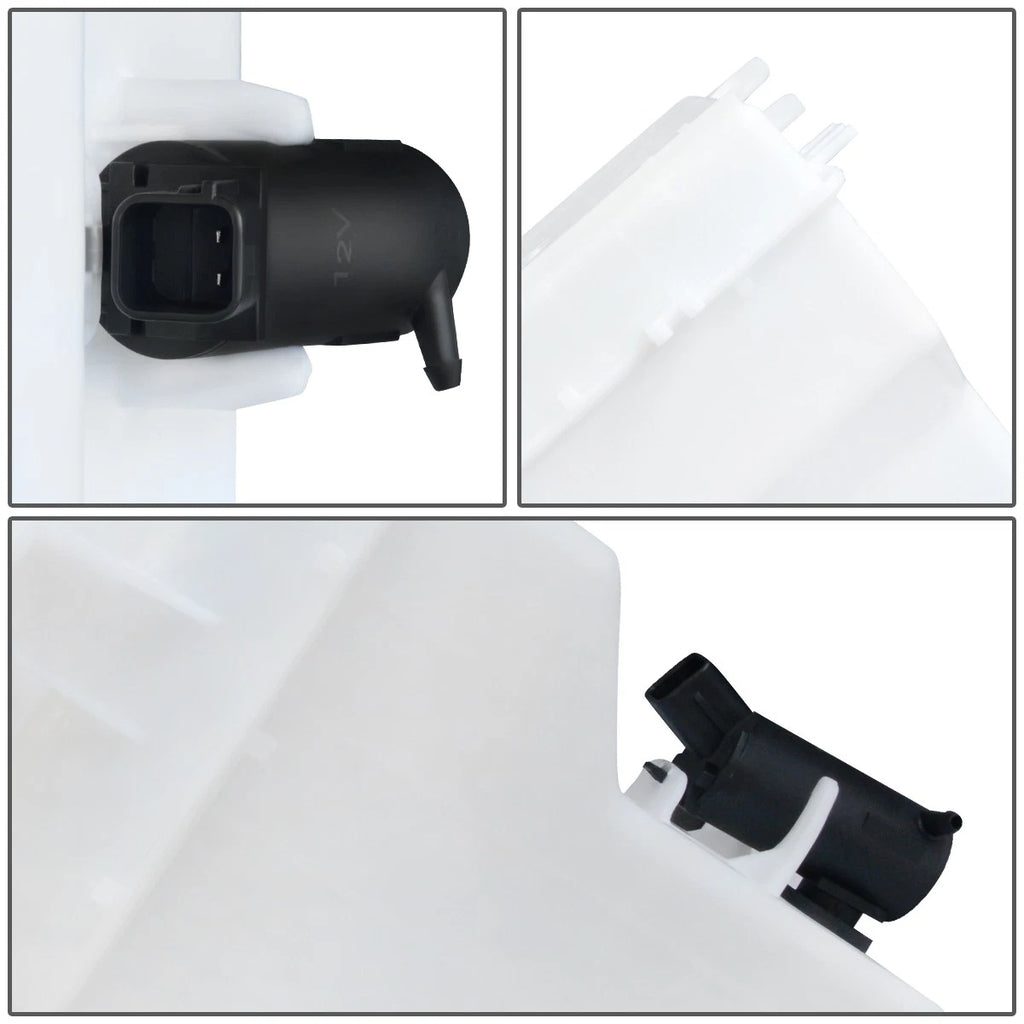 Windshield Washer Fluid Reservoir Tank Bottle w/ Cap + Pump for Kia Rio (2006–2011)