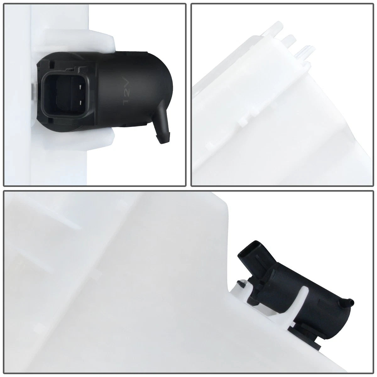 Windshield Washer Fluid Reservoir Tank Bottle w/ Cap + Pump for Kia Rio (2006–2011)