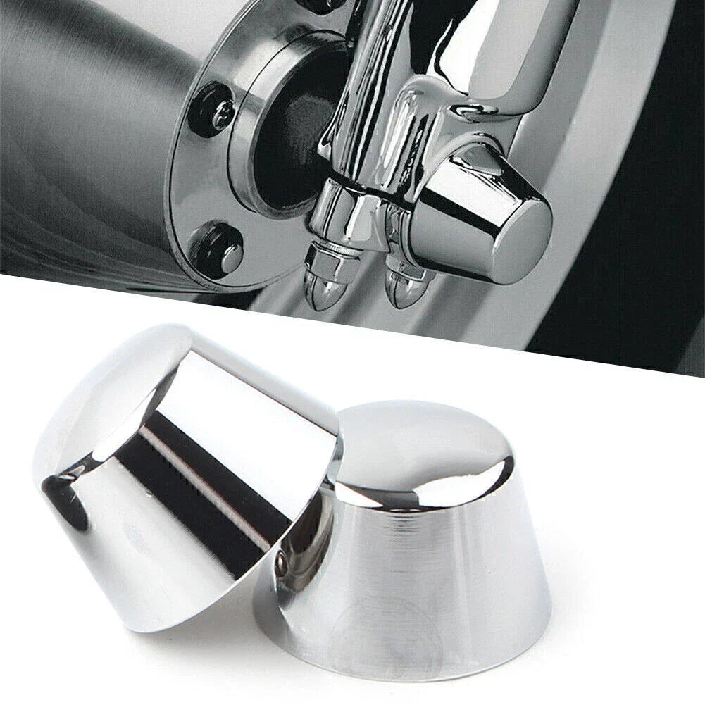 Chrome Front Axle Cap Nut Covers for Harley Sportster Dyna Road Glide