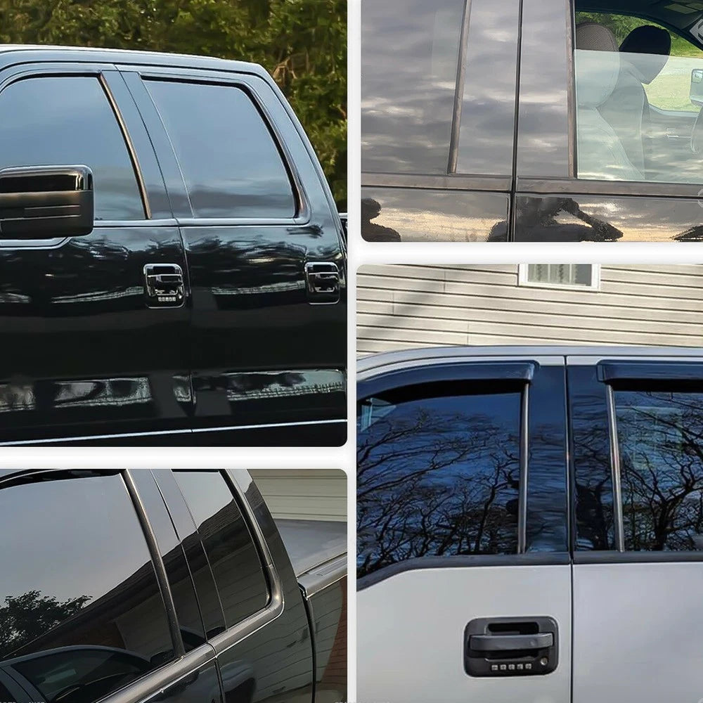 Set of 4 Black Pillar Post Trim Covers for Ford F150 (2004–2014)