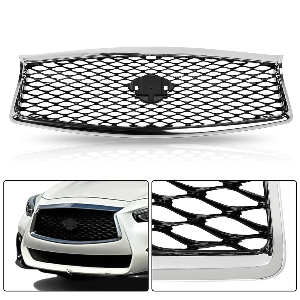 Chrome Front Bumper Upper Grille for Infiniti Q50 (2018–2023)