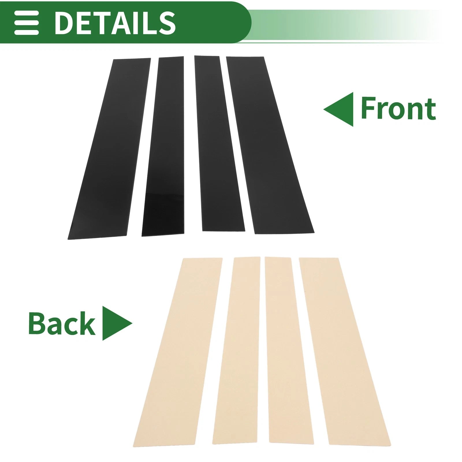 Set of 4 Door Pillar Window Trim for Toyota Tundra (2007–2013) Black