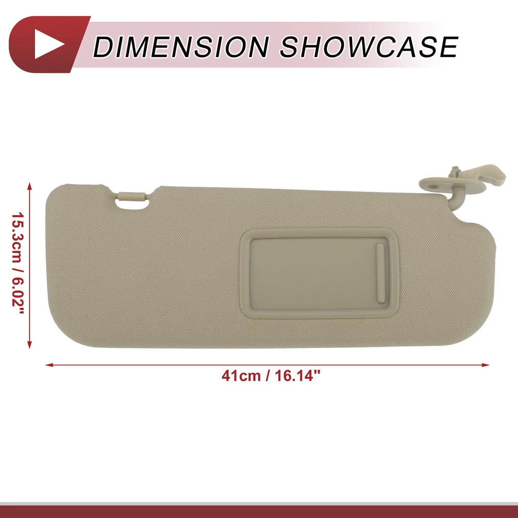 Right Passenger Side Sun Visor 852203X000TX for Hyundai Elantra (2011–2015)