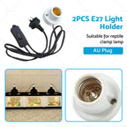 2X Ceramic Heat UV UVB Lamp Light Holder for Reptile Basking Tortoise