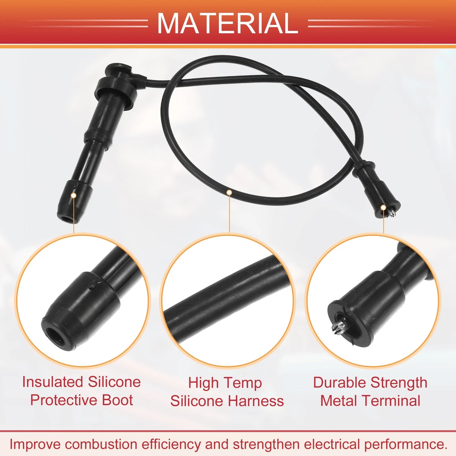 3X Spark Plug Wire Ignition Coil Cable No. 2746039800 for Kia Sorento (2003–2006)